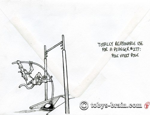 Totally Reasonable Use for a Plunger #277: POLE VAULT POLE